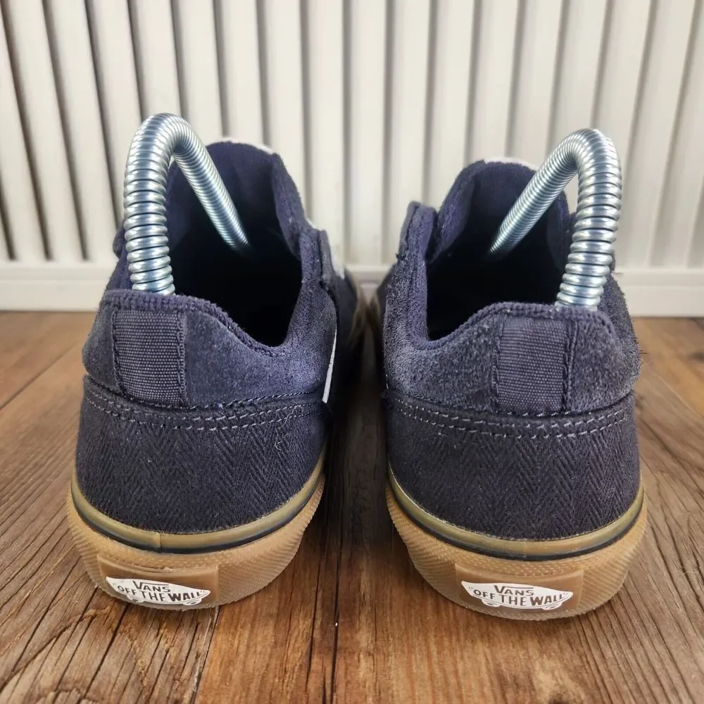 VANS Seldan Youth Sz 4 Navy Blue Suede Canvas Gum Sole Skate Low Sneakers Shoes